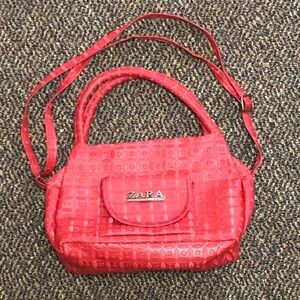 Zara Monogram Red Crossbody Handbag Purse